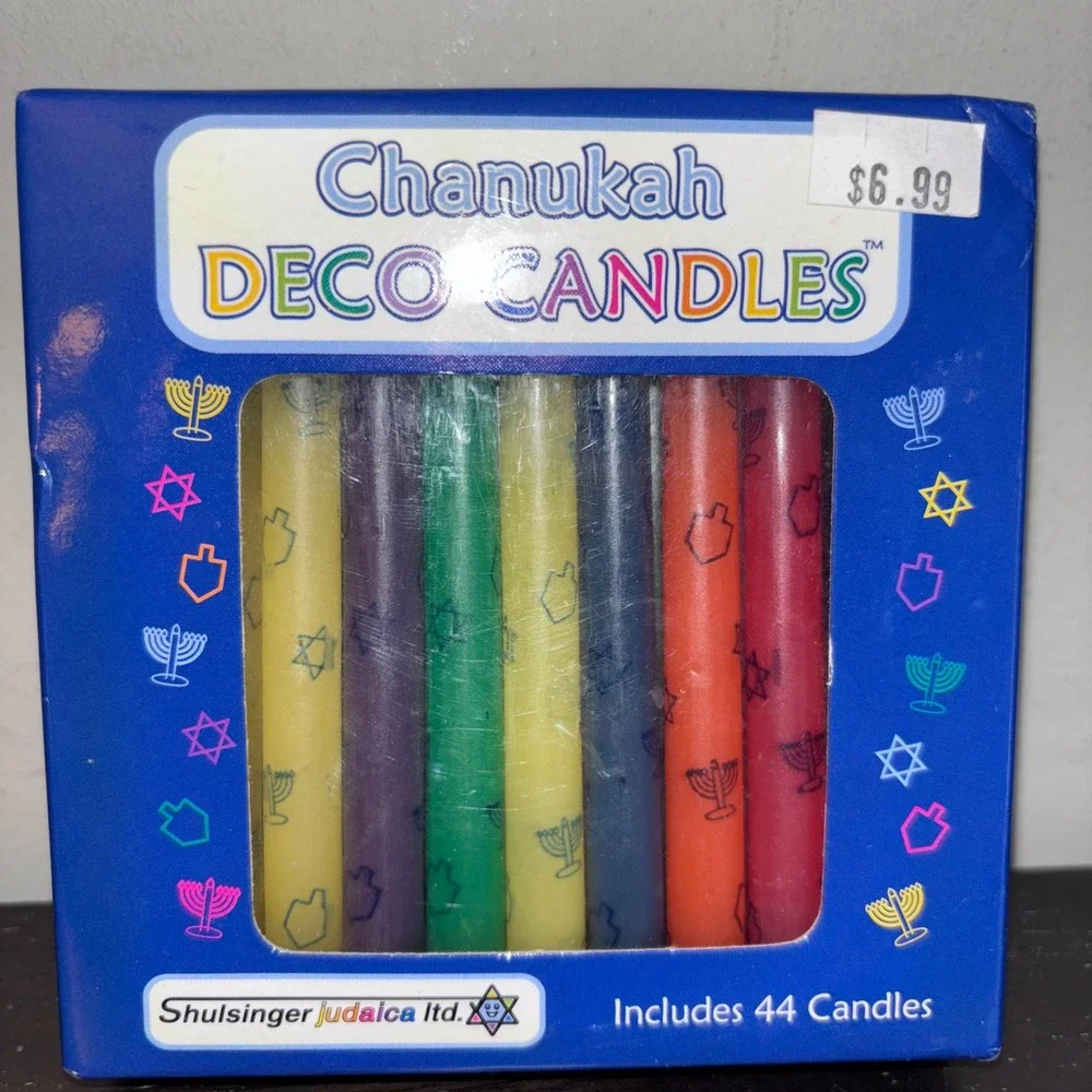 Shulsinger Judaica Chanukah Deco‎ Candles | 44 Count | Multicolor | NEW